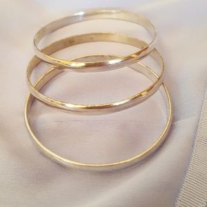 Sterling silver bangles - set of 3